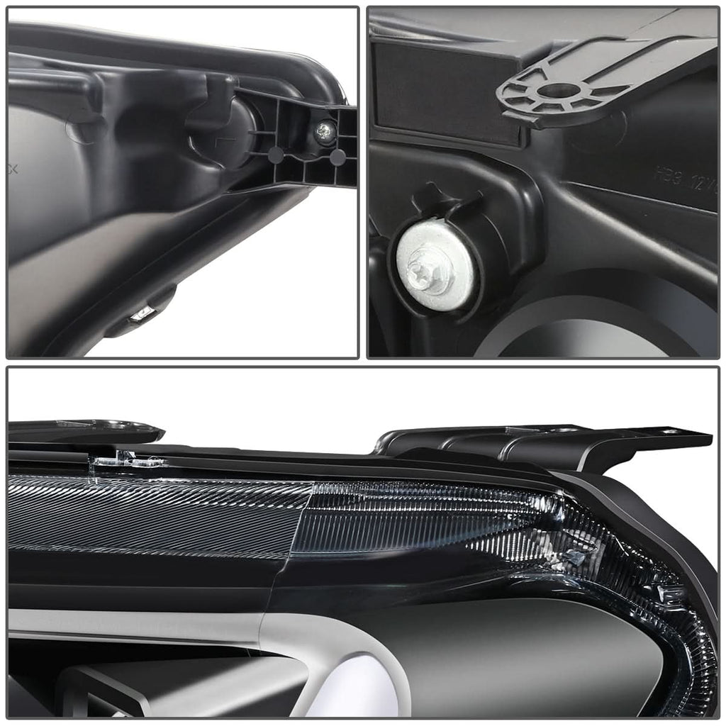 2019-2023 Ford Ranger LED DRL Headlights - Black Housing Clear Corner