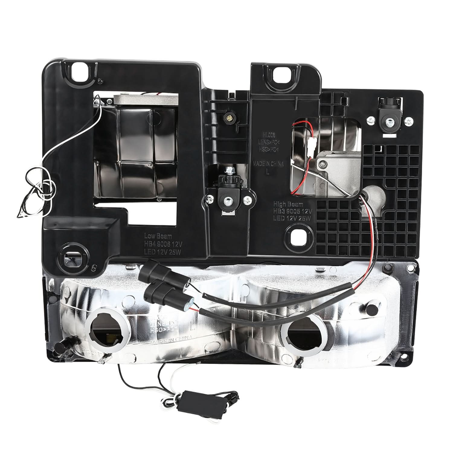 Clear Lens Chrome Housing LED Bar Headlights 4PCS