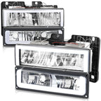 Clear Lens Chrome Housing LED Bar Headlights 4PCS