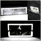 Clear Lens Amber Reflector Black Housing LED Bar Headlights 8PCS