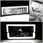 Clear Lens Amber Reflector Chrome Housing LED Bar Headlights 8PCS