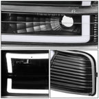 99-06 Chevrolet Silverado Tahoe Suburban LED DRL Dual C-Bar Headlights
