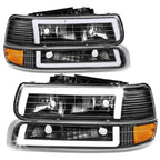 99-06 Chevrolet Silverado Tahoe Suburban LED DRL Dual C-Bar Headlights