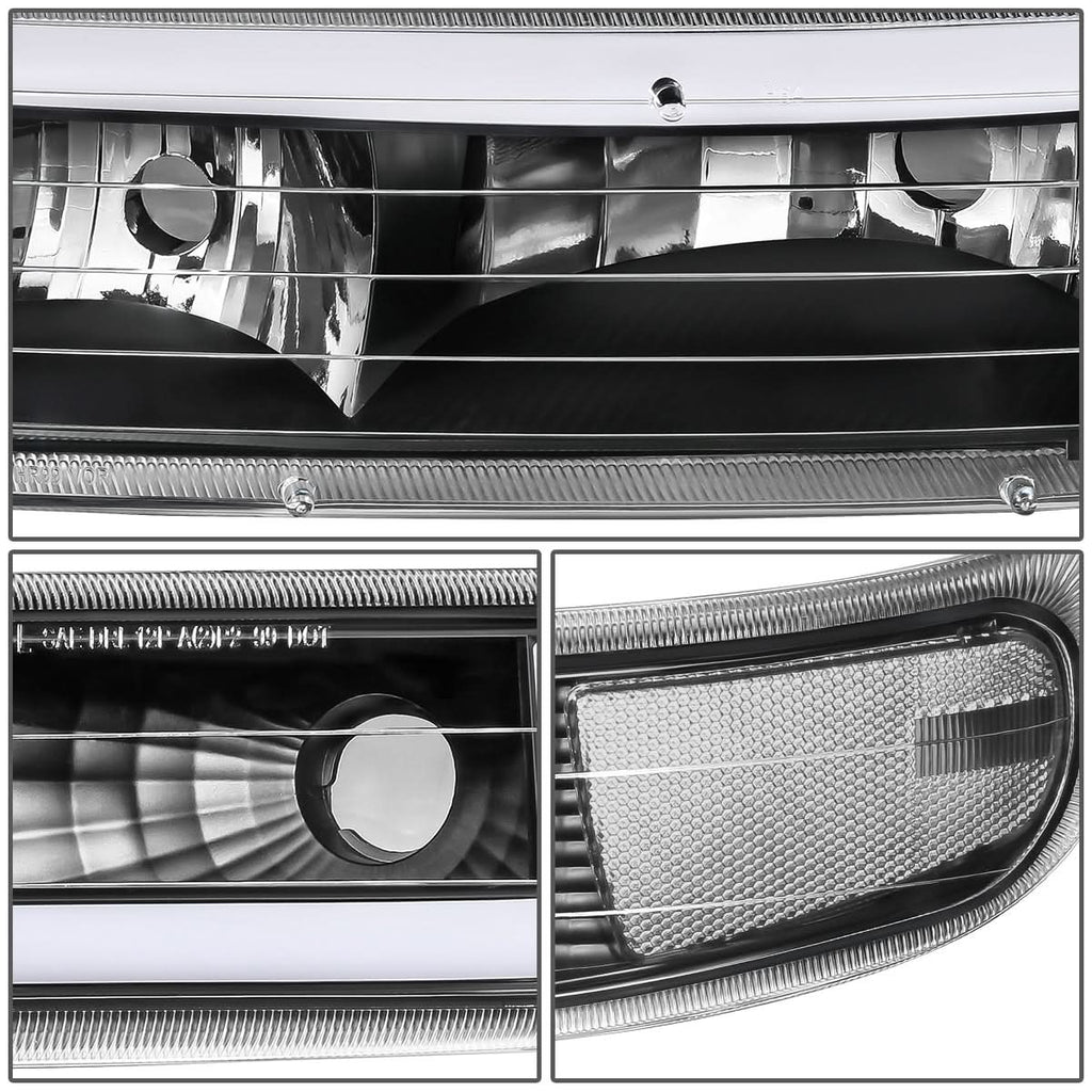 99-06 Chevrolet Silverado Tahoe Suburban LED DRL Dual C-Bar Headlights