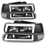99-06 Chevrolet Silverado Tahoe Suburban LED DRL Dual C-Bar Headlights