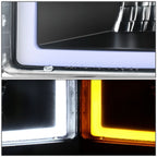 Clear Lens Amber Reflector Black Housing LED Bar Headlights 4-Piece