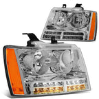 07-14 Chevrolet Avalanche Tahoe Suburban LED DRL Headlights Chrome