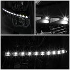 07-14 Chevrolet Silverado LED Reflector Headlights Black Housing