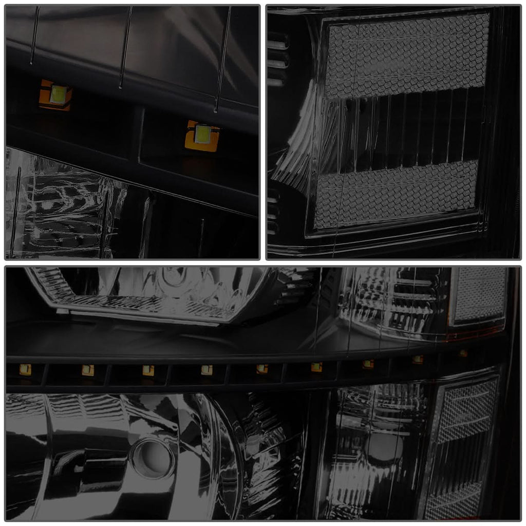 2007-2014 Chevrolet Silverado LED Reflector Headlights - Black/Clear/Smoke