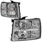 07-14 Chevrolet Silverado LED Reflector Headlights Chrome Housing