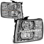 07-14 Chevrolet Silverado LED Reflector Headlights Chrome Housing