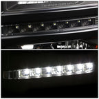 14-15 Chevy Silverado LED DRL Headlights Black Housing Amber Corner