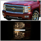 2014-2015 Chevrolet Silverado LED DRL Chrome Headlights