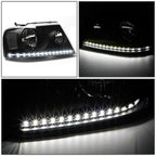 04-08 Ford F-150 / 06-08 Lincoln Mark LT LED DRL Headlights - Black