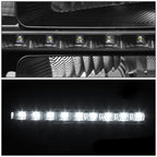 2007-2014 GMC Sierra LED DRL Headlights Black Housing Amber Corner