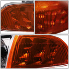 92-95 Honda Civic LED DRL Headlights - Black Housing / Amber Corner