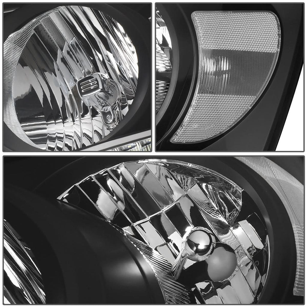 06-09 Dodge Ram LED DRL Headlights Black Housing Clear Corner