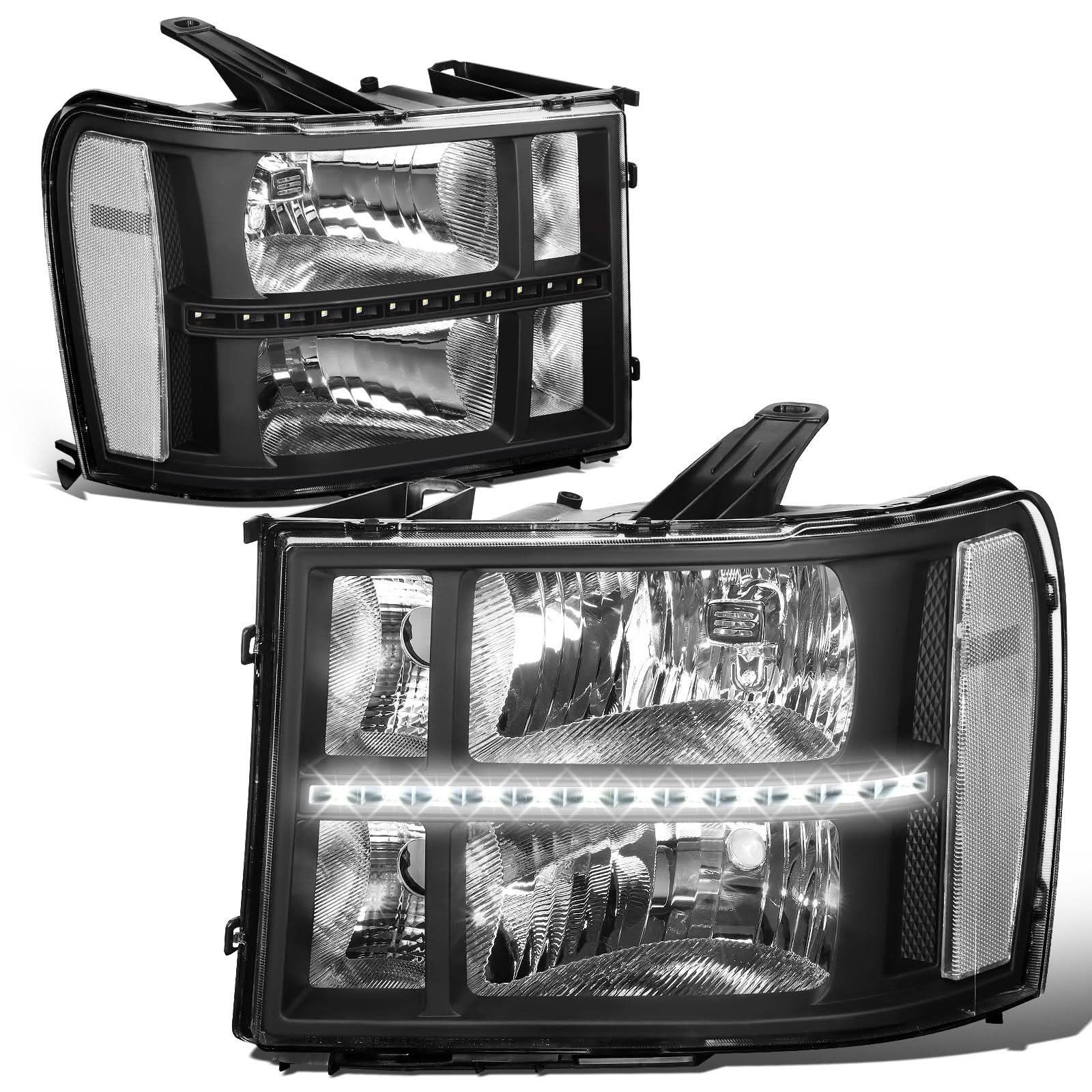 07-13 GMC Sierra 1500 / 07-14 Sierra 2500 3500 LED DRL Headlights