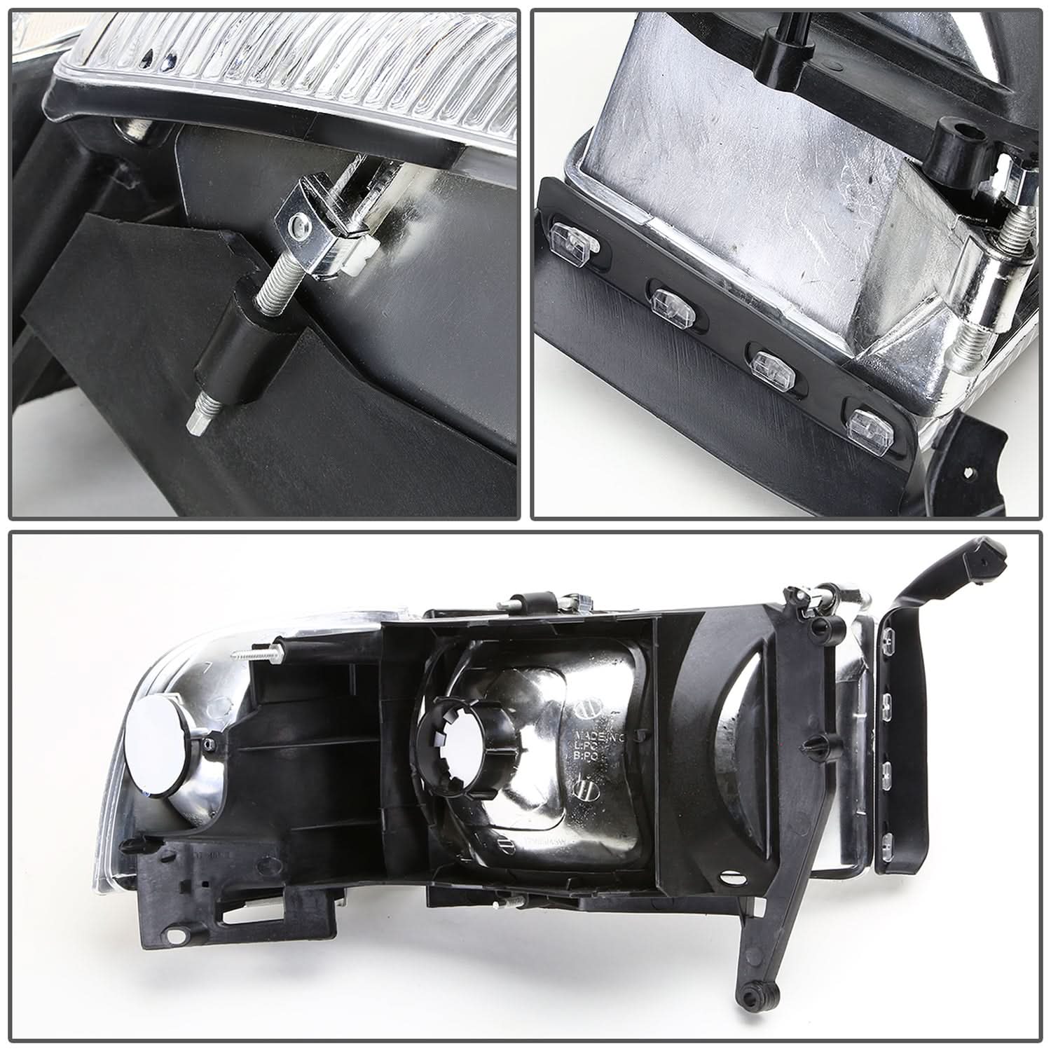 94-02 Dodge Ram OEM Style Headlights Chrome Housing 4PC Kit