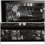 94-00 GMC C10 8PC Smoke Housing Headlight Set w/ Amber Corners