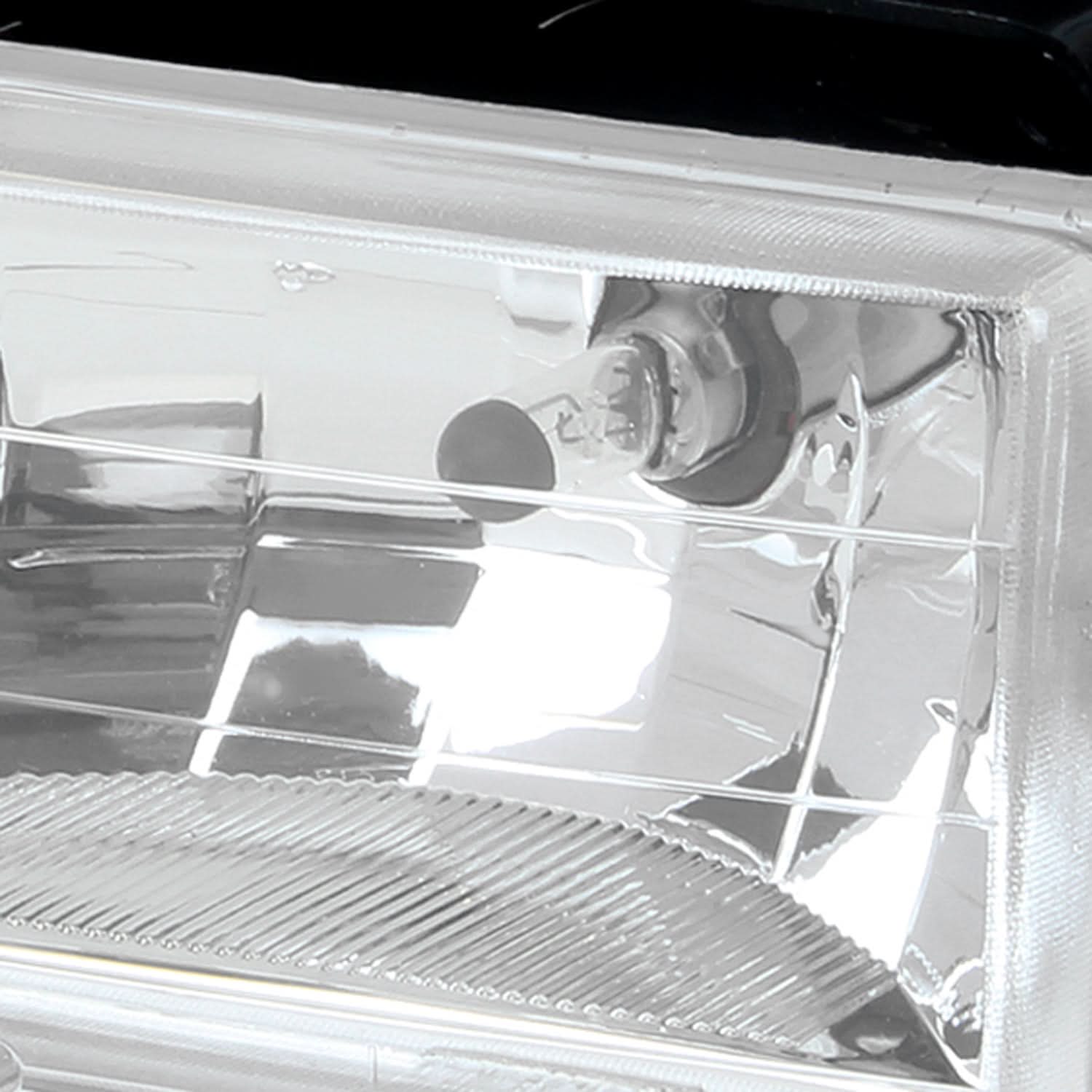 88-93 Chevrolet C10 Chrome Housing Clear Corner 8PC Headlight Set
