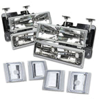 94-98 Chevrolet C10 8PC Chrome Housing Clear Corner Headlights