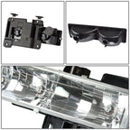 94-98 Chevrolet C10 8PC Chrome Housing Clear Corner Headlights