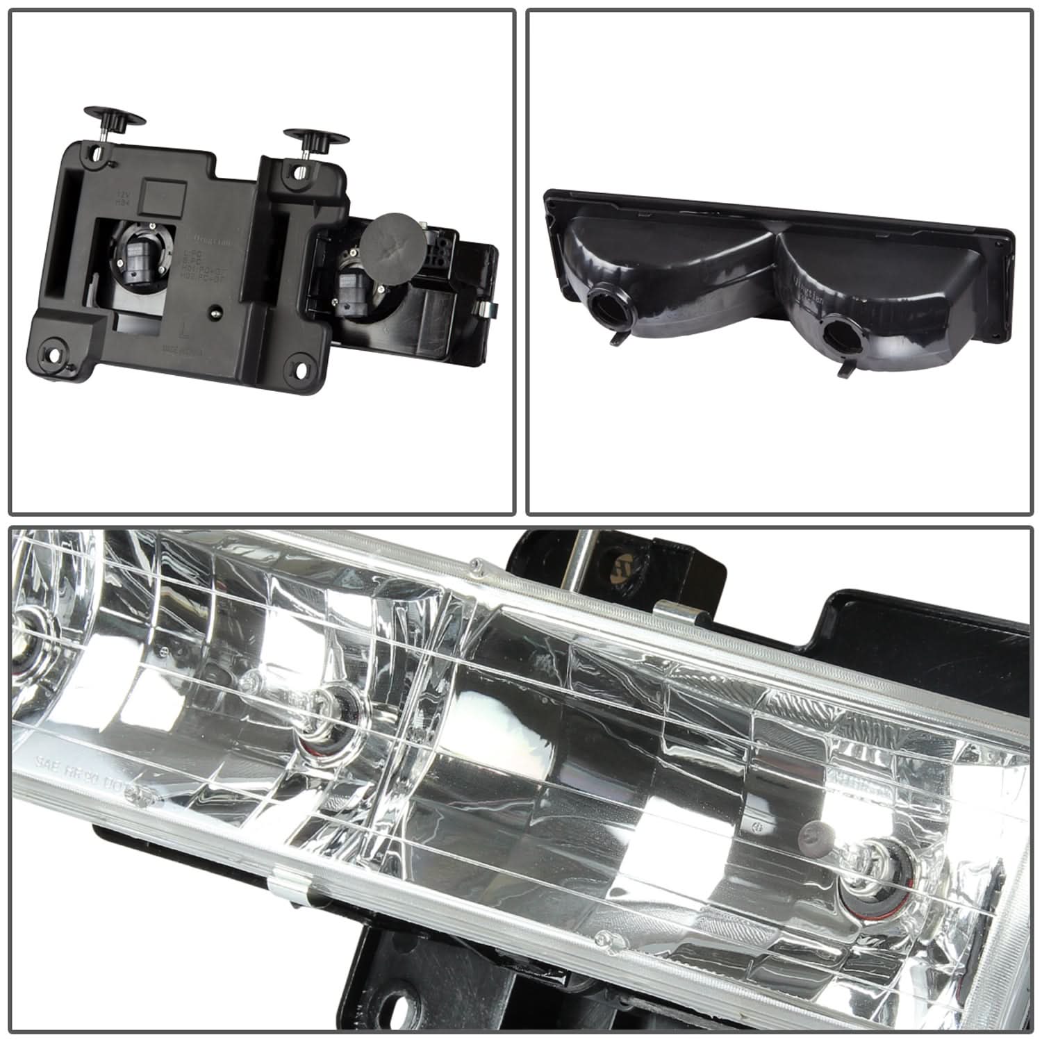 94-98 Chevrolet C10 8PC Chrome Housing Clear Corner Headlights