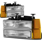 94-98 Chevrolet C10 OEM Style 8PC Headlight Set Chrome Housing