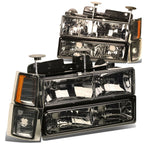 1994-1998 Chevrolet C10 Smoke Housing Headlights with Amber Corner