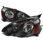 02-04 Acura RSX Black Housing Amber Corner Headlights