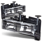 88-98 Chevrolet C10 Black Housing Headlights 2PC 9005/9006