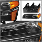04-12 Chevrolet Colorado/Canyon Black Housing Headlights w/ Amber Corner