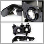 04-12 Chevrolet Colorado & GMC Canyon Black Housing Headlights 4PC Kit