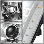 2007-2014 Cadillac Escalade Chrome Housing Clear Corner Headlights