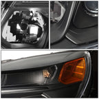 16-17 Chevrolet Equinox Projector Headlights - Black Housing Amber Corner