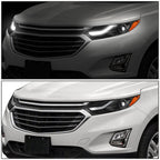2018-2021 Chevrolet Equinox Projector LED DRL Headlights Black Housing