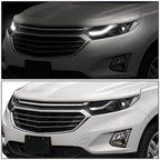 2018-2021 Chevrolet Equinox Projector LED DRL Headlights Black Housing