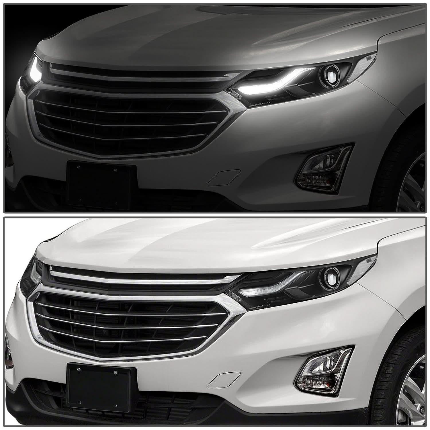2018-2021 Chevrolet Equinox Projector LED DRL Headlights Black Housing