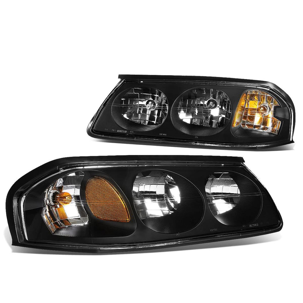 2000-2005 Chevrolet Impala Black Housing Headlights w/ Amber Corner