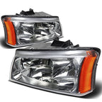 03-06 Chevy Silverado Avalanche Chrome Headlights w/ Amber Corner