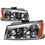 03-06 Chevy Silverado Avalanche Chrome Headlights w/ Amber Corner