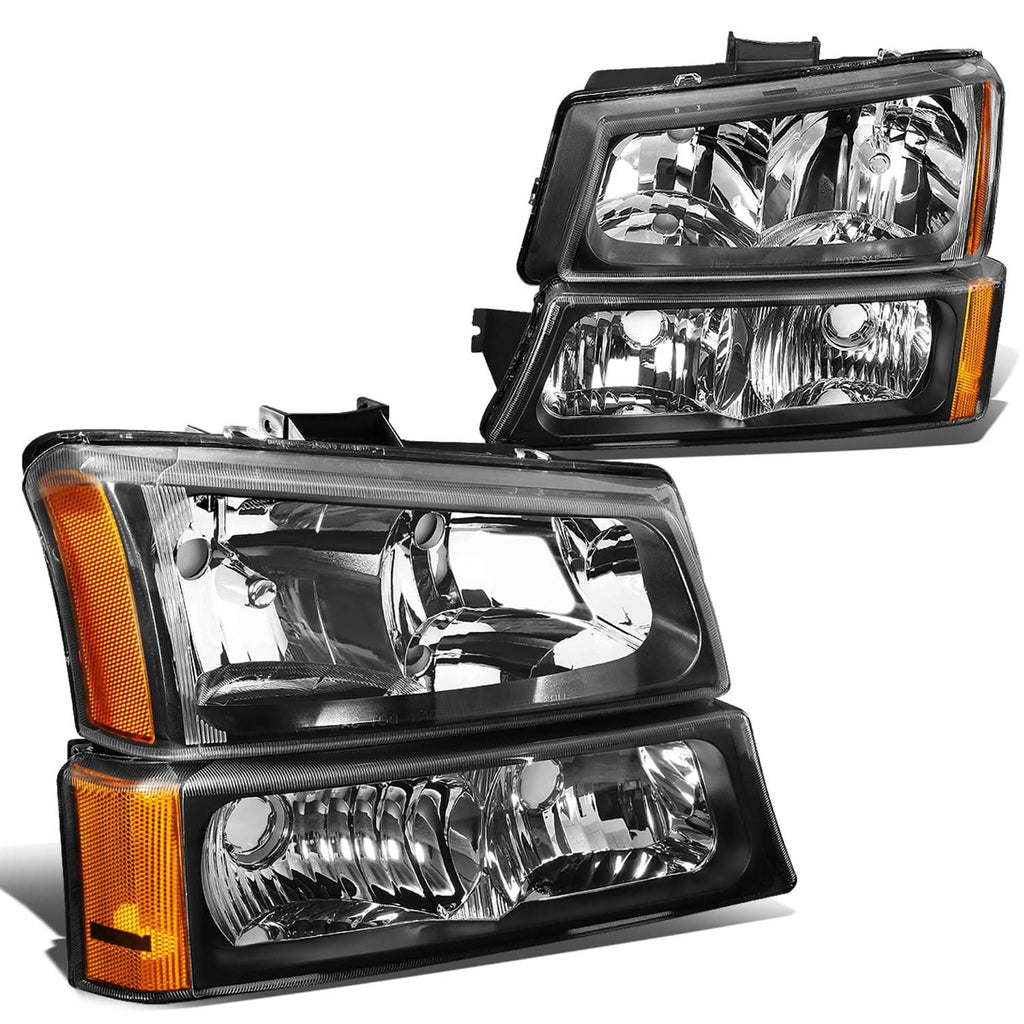 03-06 Chevrolet Silverado/Avalanche Black Housing Headlights 4PC Set