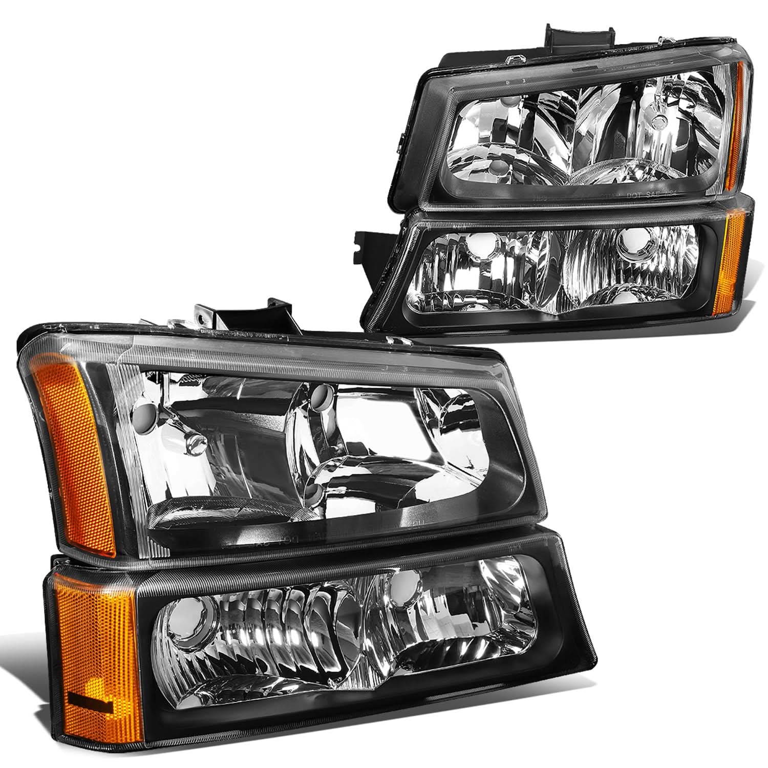 03-06 Chevrolet Silverado/Avalanche Black Housing Headlights 4PC Set