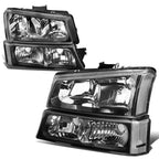 03-06 Chevrolet Silverado/Avalanche Black Housing Headlights 4PC Set