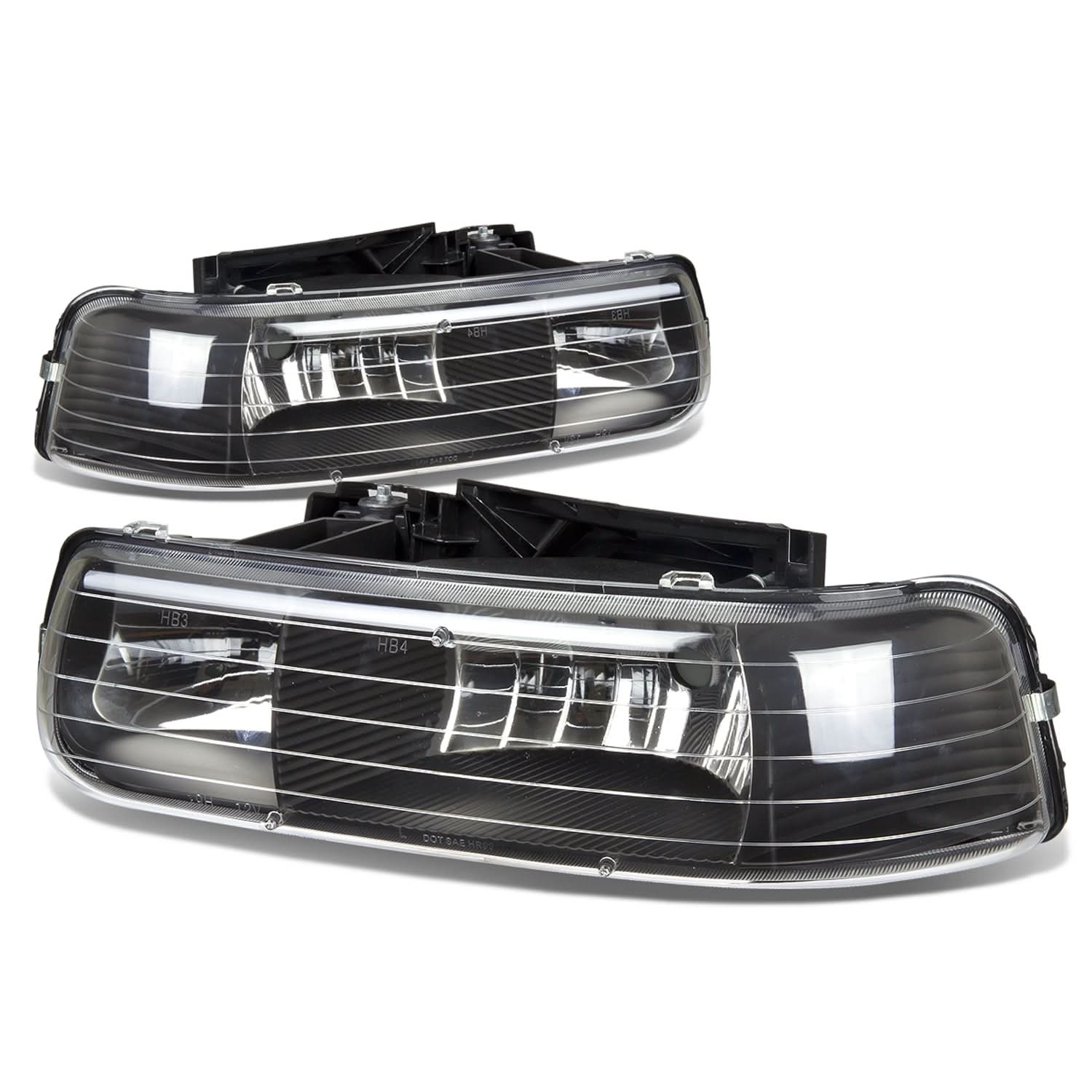 99-06 Chevrolet Silverado Suburban Tahoe Black Housing Headlights