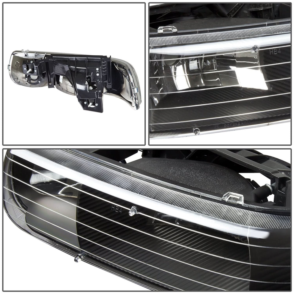 99-06 Chevrolet Silverado Suburban Tahoe Black Housing Headlights