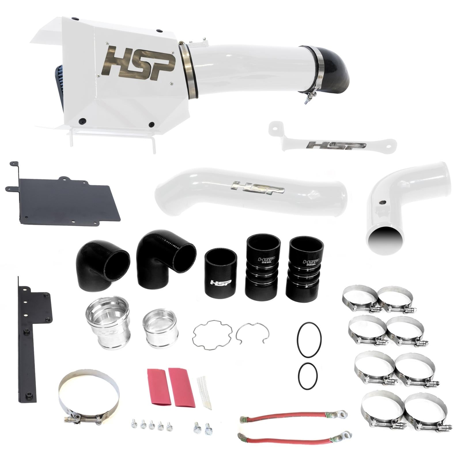 Intake And Intercooler Bundle Kit For 17-19 Ford Powerstroke F250/350 6.7L-Flag Red HSP Diesel