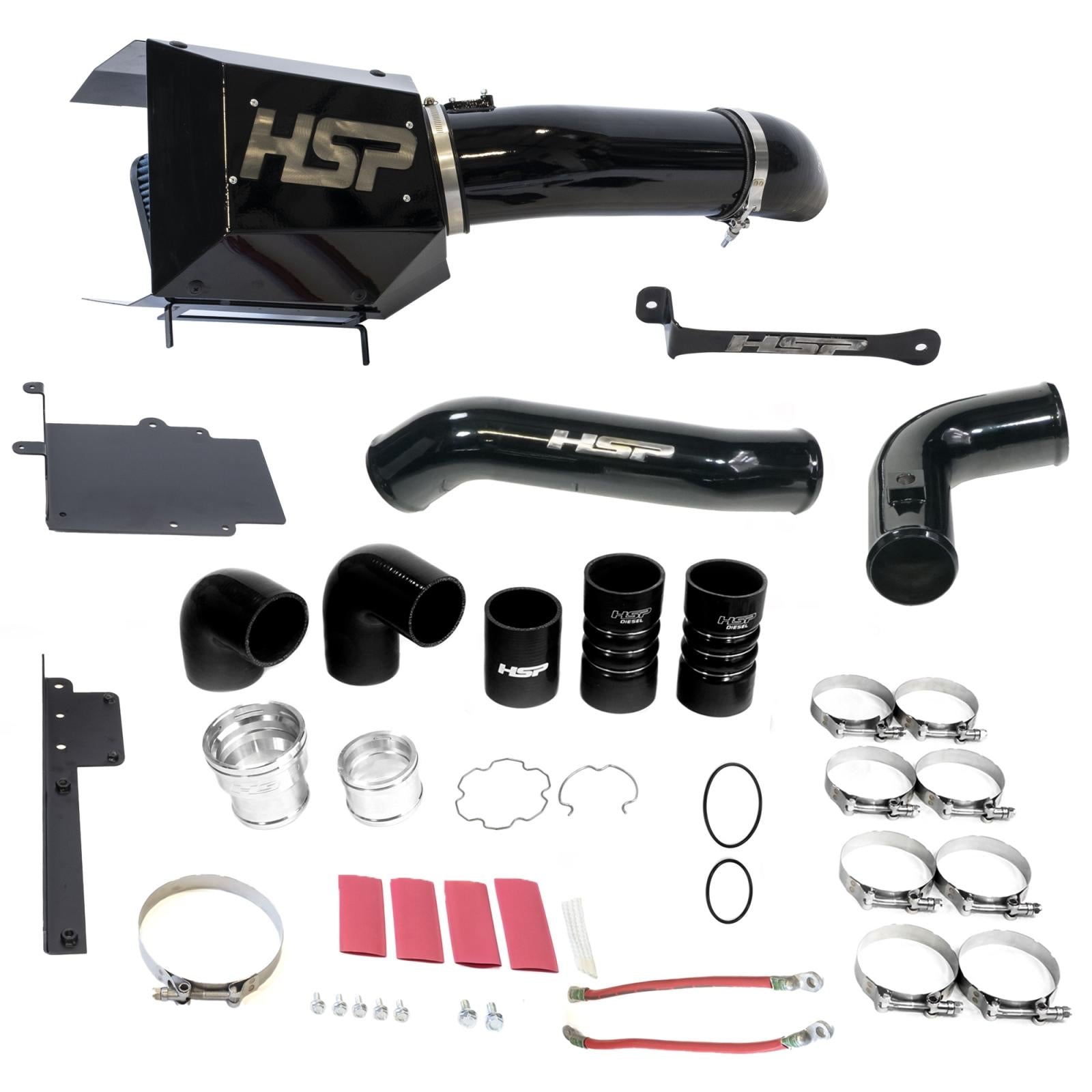 Intake And Intercooler Bundle Kit For 17-19 Ford Powerstroke F250/350 6.7L-Ink Black HSP Diesel