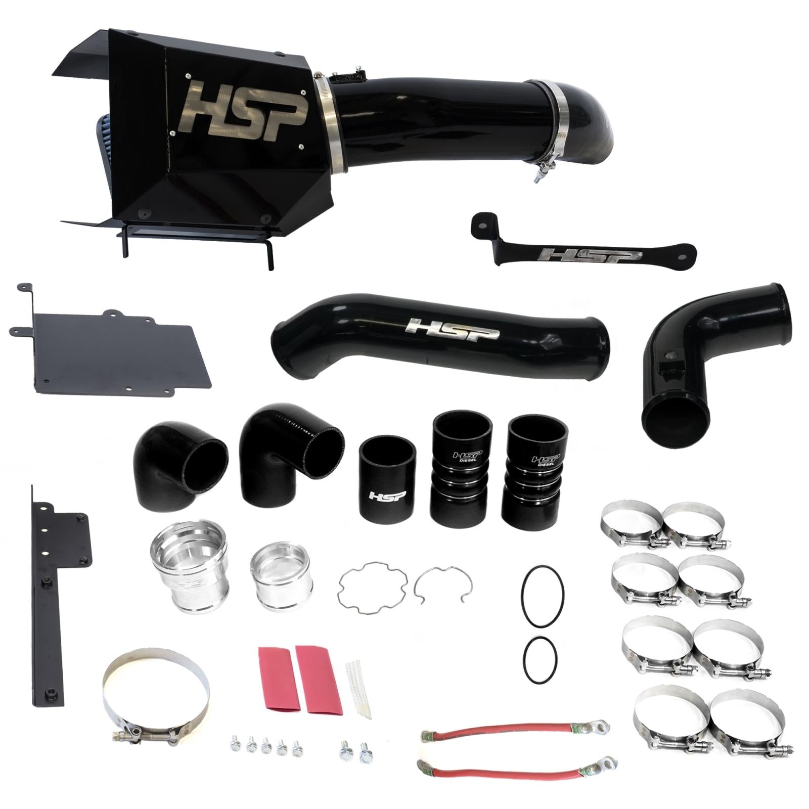 Intake And Intercooler Bundle Kit For 17-19 Ford Powerstroke F250/350 6.7L-Silk Satin Black HSP Diesel